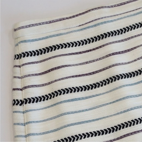 ANN TAYLOR LOFT Size 0P Faux Wrap Skirt Fringe White Blue Black 0 Petite - Picture 4 of 11